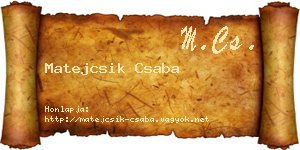 Matejcsik Csaba névjegykártya