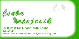 csaba matejcsik business card